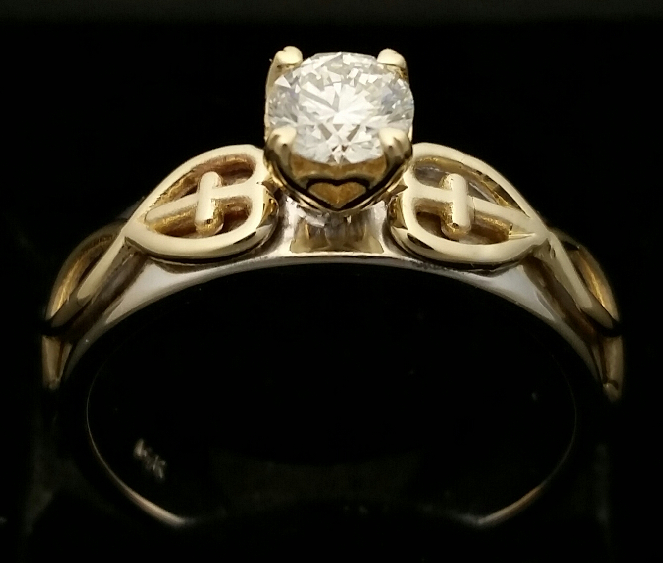 Cross Custom Ring Twotone Gold Religious