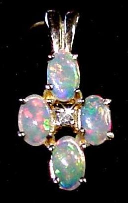 custom opal crystal cross necklace