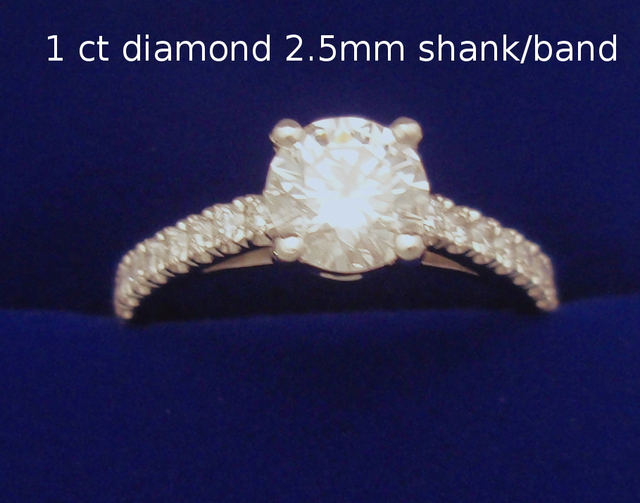 Custom Solitaire Diamond Engagement Ring Jenn French Cut Band